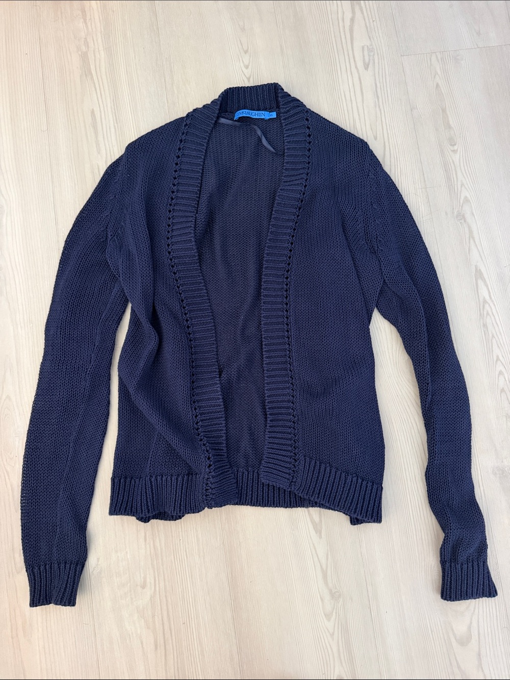 J. McLaughlin Navy Open-Front Knit Cardigan